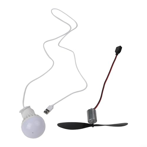 Wind Propeller Generator Kit With 18Cm USB Male/Female Cable And 5W Bulb For Wind Power Demonstration And Bike Lighting