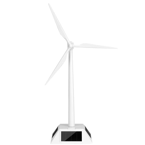 Solar Powered Windmill Model, Assembled Rotating Wind Turbine Generator Science Teaching Tool, DIY Solar Windmill Model Desk Home Decor Craft Education Gift