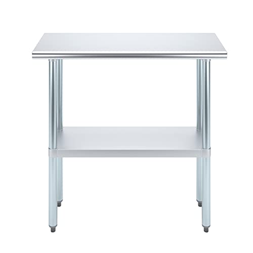 AmGood 14 in. x 36 in. Stainless Steel Work Table | Metal Kitchen Food Prep Table | NSF - size: 36 in. Long x 14 in. Deep without Wheels