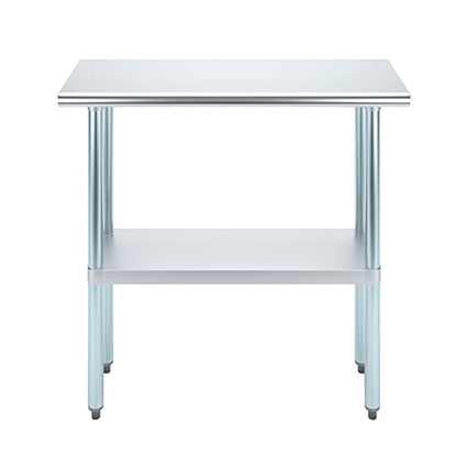 AmGood 14 in. x 36 in. Stainless Steel Work Table | Metal Kitchen Food Prep Table | NSF - size: 36 in. Long x 14 in. Deep without Wheels