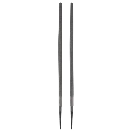 HARFINGTON 2 Pcs 10" Round Medium Cut File Double Cut Teeth Medium Metal File High Carbon Steel T12 without Handle for Metal Wood Finishing Roughing, Grey - size: 10", style: Medium Cut