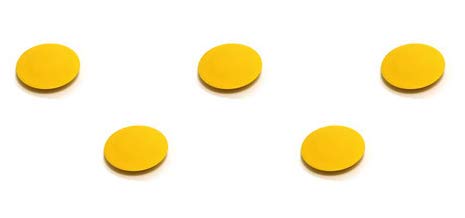 High Powered Magnets for Glass Dry-Erase Boards, Set of 5 Yellow - color: Yellow