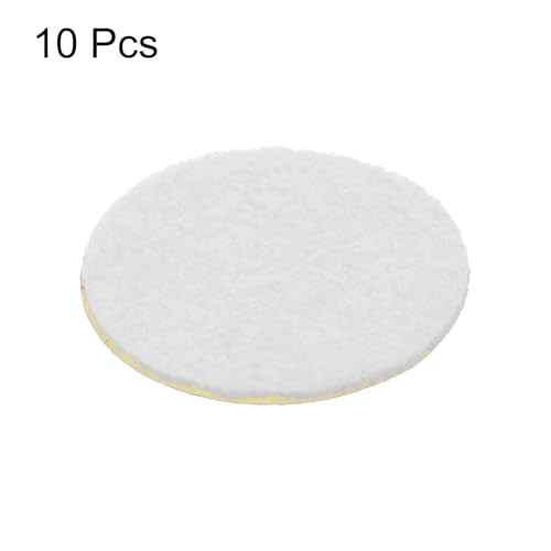 HARFINGTON 10pcs Round Adhesive Felt Circles, 25mm 1" Pre Cut Felt Craft Stickers Non-Woven Mini Felt Fabric Circles for DIY Sewing Handcraft Cut Projects Craft Finishing, White - color: White, size: 25mm (10pcs)