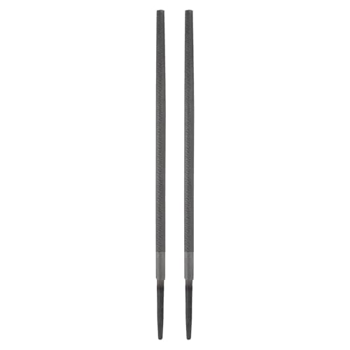 HARFINGTON 2 Pcs 8" Round Medium Cut File Double Cut Teeth Medium Metal File High Carbon Steel T12 without Handle for Metal Wood Finishing Roughing, Grey - size: 8", style: Medium Cut