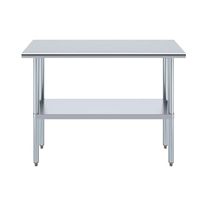 AmGood 16 in. x 48 in. Stainless Steel Work Table | Metal Kitchen Food Prep Table | NSF - size: 48 in. Long x 16 in. Deep without Wheels