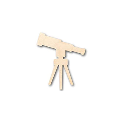 Unfinished Wood Telescope Shape Kid's Room Solar System Planet Space Craft up to 46" DIY 24" / 1/4" - size: 24", style: 1/4" Thick Wood