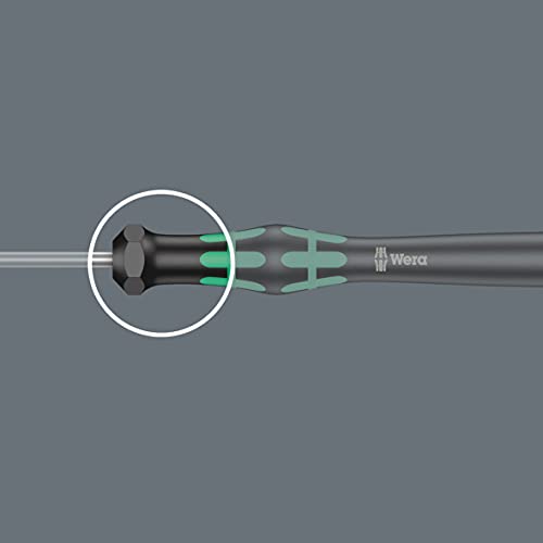 Wera 05118004001 Kraftform Micro 2035 Slotted Electronics Precision Screwdriver, 1.8mm Head, 60mm Blade Length - size: Slotted 1.8mm Head, 60mm Blade