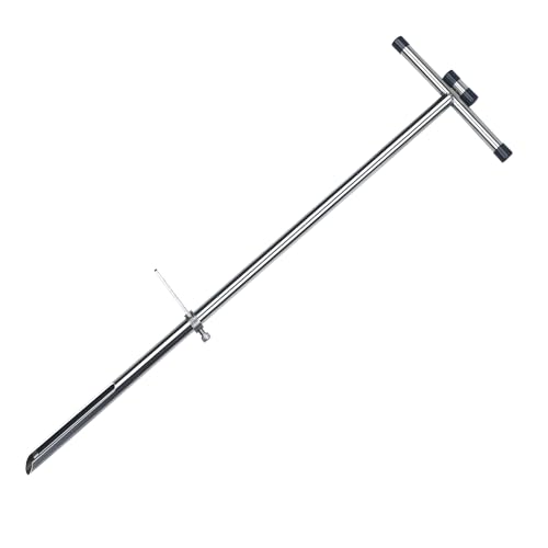KAXIWEI 40 Inch Soil Sample Probe 304 Stainless Steel, Soil Sampler Probe Tubular with Ejector and Foot Pedal for Soil Sampling Plant Care/Garden/Agriculture/Golf Course/Farm - size: 40 Inch