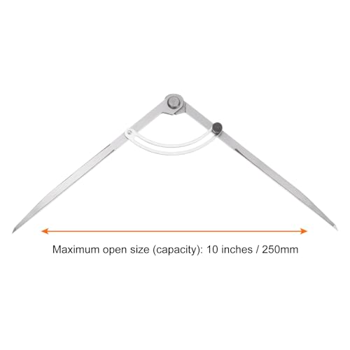 HARFINGTON Wing Divider Compass 10 Inch 250mm Adjustable Lockable Woodworking Compass for Metalworking Geometry Drawing Woodworking - size: 10"