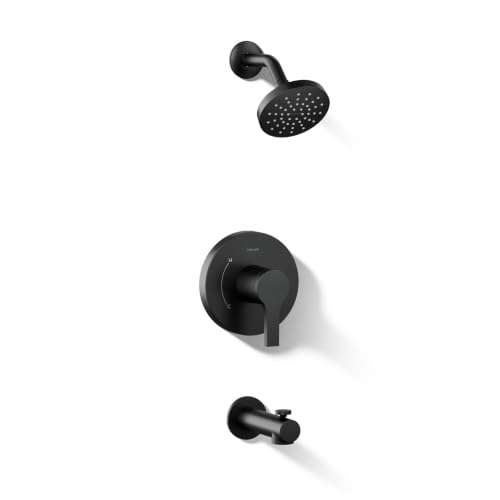 KOHLER TS35322-4G-BL, Elate Rite-Temp Tub and Shower Trim with Single Function 1.75 GPM Showerhead, Matte Black, Modern Tub and Shower Set, Water-Saving Design - color: Matte Black, size: 1.75 GPM