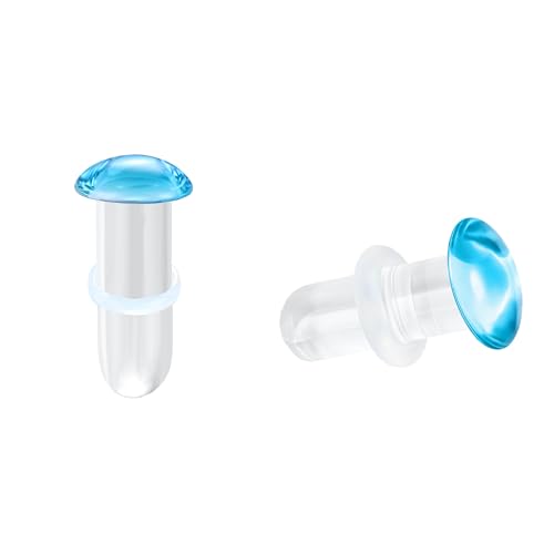 Glass Ear Stretching Kit Single Flare Plugs & Rubber Rings Unique 1mm Increments 3mm-25mm Gradual Sizing Smooth Glass Gauges for Daily Wear Earring Expander Stretcher Piercing Body Jewelry 2Pc - color: Blue, size: 5mm