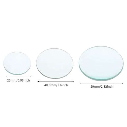 25mm, 40mm, 60mm Diameter Double Convex Lens Physics Teaching Tools, Convex Mirror for Magnifier, Optical Lenses Kit for Junior High School Physics Laboratory Experiment Double Concave Lens - size: 25/ 40.6/ 59mm, style: Double convex lens