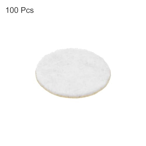 HARFINGTON 100pcs Round Adhesive Felt Circles, 13mm 1/2" Pre Cut Felt Craft Stickers Non-Woven Mini Felt Fabric Circles for DIY Sewing Handcraft Cut Projects Craft Finishing, White - color: White, size: 13mm (100pcs)