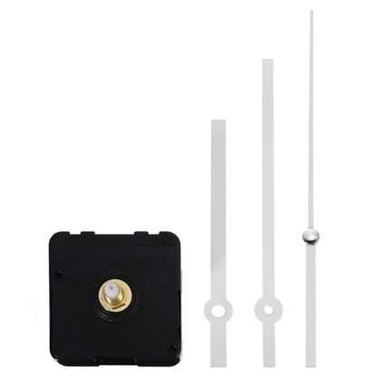 Clock Movement Quartz Clock Mechanism Kit, Silent Quartz with Long Spade Hands Wall Movement Non-Ticking Repair Parts Replacement Kit Motor for Custom Repair