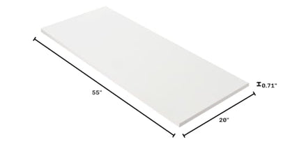 Kaboon 55x20 inch White Table Top, One-Piece Desktop, Reversible Laminate Countertop, Double Desks, L-Desk DIY - color: White, size: 55x20