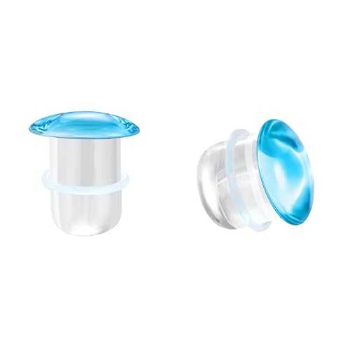 Glass Ear Stretching Kit Single Flare Plugs & Rubber Rings Unique 1mm Increments 3mm-25mm Gradual Sizing Smooth Glass Gauges for Daily Wear Earring Expander Stretcher Piercing Body Jewelry 2Pc - color: Blue, size: 16mm
