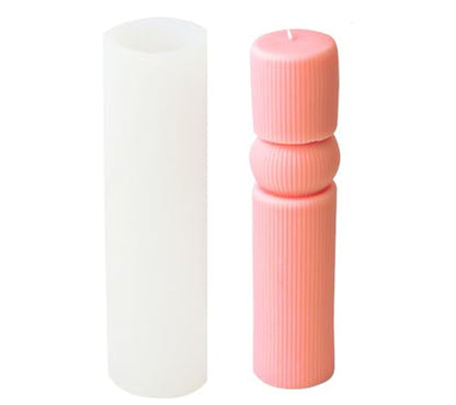 Striped Columns Candle Mold Geometric Hourglass Silicone Mold for Soap Wax Resin DIY - size: Stripe L