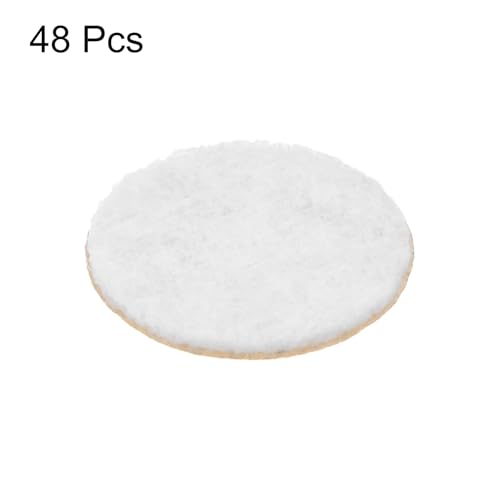 HARFINGTON 48pcs Round Adhesive Felt Circles, 13mm 1/2" Pre Cut Felt Craft Stickers Non-Woven Mini Felt Fabric Circles for DIY Sewing Handcraft Cut Projects Craft Finishing, White - color: White, size: 13mm (48pcs)