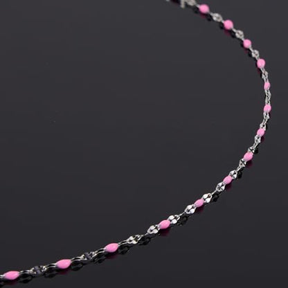 UMAOKANG Pink Enamel Jewelry Making Chains Roll Stainless Steel Craft Chain - color: Steel-Pink