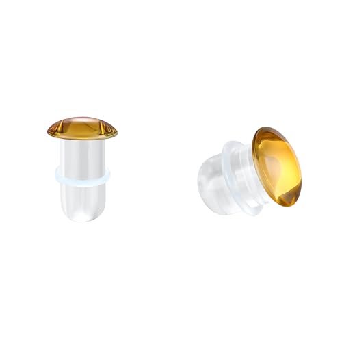 Glass Ear Stretching Kit Single Flare Plugs & Rubber Rings Unique 1mm Increments 3mm-25mm Gradual Sizing Smooth Glass Gauges for Daily Wear Earring Expander Stretcher Piercing Body Jewelry 2Pc - color: Brown, size: 10mm