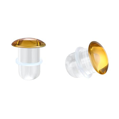 Glass Ear Stretching Kit Single Flare Plugs & Rubber Rings Unique 1mm Increments 3mm-25mm Gradual Sizing Smooth Glass Gauges for Daily Wear Earring Expander Stretcher Piercing Body Jewelry 2Pc - color: Brown, size: 14mm