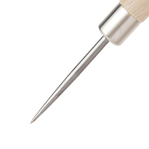 KAKURI Awl Tool for Sewing, Scratch Wood, Leather, Punch, Book Binding, Sharp Japanese Stainless Steel Scratch Awl 4-3/4" Multitool, Maple Wood Handle, Made in Japan - size: 4-3/4"