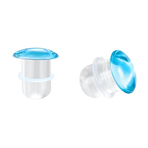 Glass Ear Stretching Kit Single Flare Plugs & Rubber Rings Unique 1mm Increments 3mm-25mm Gradual Sizing Smooth Glass Gauges for Daily Wear Earring Expander Stretcher Piercing Body Jewelry 2Pc - color: Blue, size: 15mm