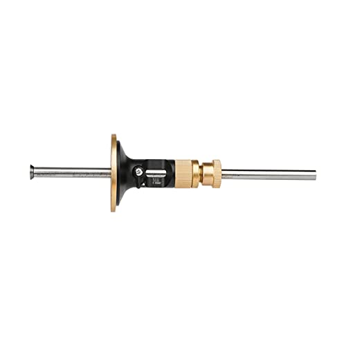 EMVANV Wheel Marking Gauge Kit, Marking Gauge, Wood Scribe Tool, Metric Micro Adjuster Ruler, Woodworking Tools Scriber for Woodworking (Black+Gold)