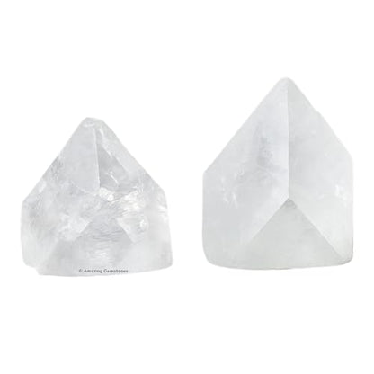 Amazing Gemstone Apophyllite Crystals and Healing Stones Mineral Specimen Set of 2- Premium Semi Precious Gem Stones - Healing Crystals Geodes Clusters for Meditation, Chakra Balance (L) - color: Apophyllite Points, size: Large