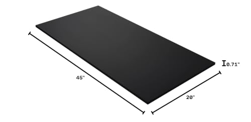 Kaboon 45x20 inch Black Table Top Universal, Solid One-Piece Desktop, Reversible Melamine Countertop, Double Desks, L-Desk DIY - color: Black, size: 45x20