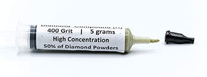 TechDiamondTools Diamond Lapping Paste Polishing Compound USA Made 400 Grit Mesh 54-80 Microns Lapping Compound for Rock Glass Metal Jewelry Resin Marble with High Concentration of Diamond Powder - size: 400 grit / 54 - 80 microns