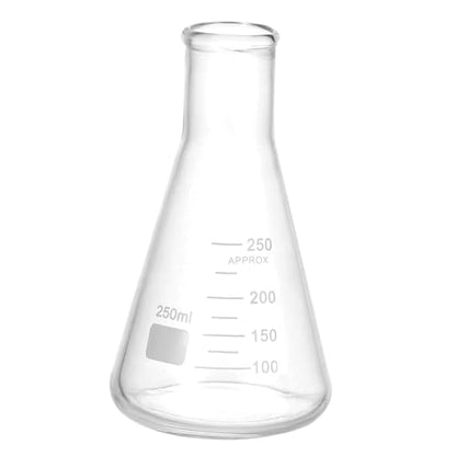 PATIKIL Erlenmeyer Flask, 250ml 8.5oz Narrow Mouth Graduated Flasks Borosilicate Glass with Printed Graduation for Lab Experiment Chemistry Science Study - size: 250ml/8.25oz
