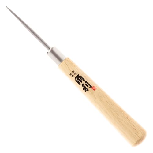KAKURI Awl Tool for Sewing, Scratch Wood, Leather, Punch, Book Binding, Sharp Japanese Stainless Steel Scratch Awl 4-3/4" Multitool, Maple Wood Handle, Made in Japan - size: 4-3/4"
