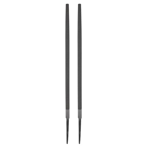HARFINGTON 2 Pcs 12" Round Fine Cut File Double Cut Teeth Fine Metal File High Carbon Steel T12 without Handle for Metal Wood Finishing Roughing, Grey - size: 12", style: Fine Cut