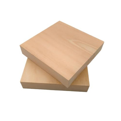 2PCS Unfinished Basswood Blocks for Crafts, Wood Craft Panels for Art, Engraving, Painting, DIY Projects, Chip Carving, Fretwork (5.9 x 5.9 x 1.18 in) - size: 5.9 x 5.9 x 1.18 in