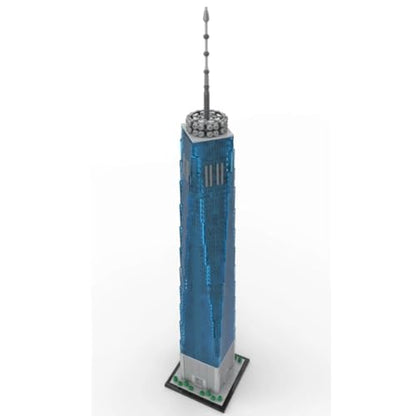 World Trade Center - Blocks Set,3153 PCS 1:800 Landmark Model for Adults - color: Blue World Trade Center