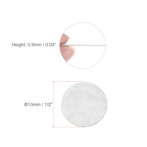 HARFINGTON 10pcs Round Adhesive Felt Circles, 13mm 1/2" Pre Cut Felt Craft Stickers Non-Woven Mini Felt Fabric Circles for DIY Sewing Handcraft Cut Projects Craft Finishing, White - color: White, size: 13mm (10pcs)