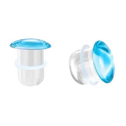 Glass Ear Stretching Kit Single Flare Plugs & Rubber Rings Unique 1mm Increments 3mm-25mm Gradual Sizing Smooth Glass Gauges for Daily Wear Earring Expander Stretcher Piercing Body Jewelry 2Pc - color: Blue, size: 18mm