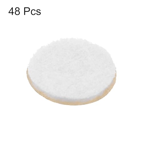 HARFINGTON 48pcs Round Adhesive Felt Circles, 10mm 3/8" Pre Cut Felt Craft Stickers Non-Woven Mini Felt Fabric Circles for DIY Sewing Handcraft Cut Projects Craft Finishing, White - color: White, size: 10mm (48pcs)
