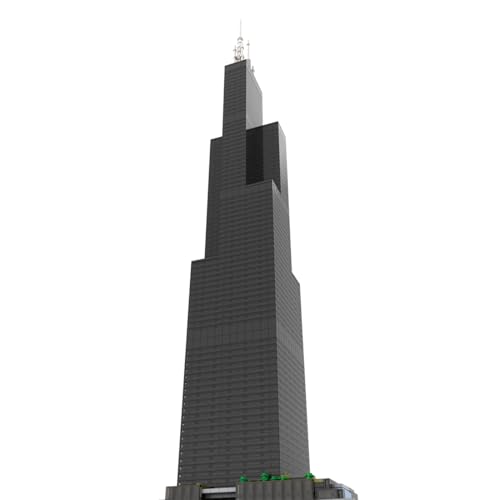 Iconic Chicago Architecture Building Blocks Set for Adults, 2845PCS MOC-127024 1/800 World Famous Landmark Street Scene Building Bricks Set, DIY Assembly Construction Model Gift - style: Iconic Chicago Landmark Street Scene