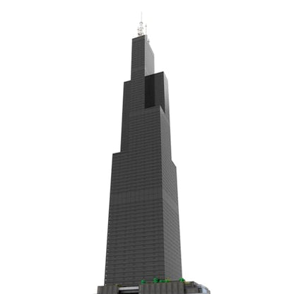 Iconic Chicago Architecture Building Blocks Set for Adults, 2845PCS MOC-127024 1/800 World Famous Landmark Street Scene Building Bricks Set, DIY Assembly Construction Model Gift - style: Iconic Chicago Landmark Street Scene