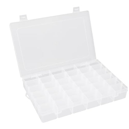 OALCQ 36 Grids Bead Organizer Box Tackle Box Organizers and Storage Rock Collection Boxes Plastic Organizer Boxes - size: 36 grids