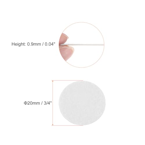 HARFINGTON 10pcs Round Adhesive Circles, 20mm 3/4" Pre Cut Non-Woven Mini Fabric Circles for DIY Sewing Handcraft Cut Projects, White - color: White, size: 20mm (10pcs)