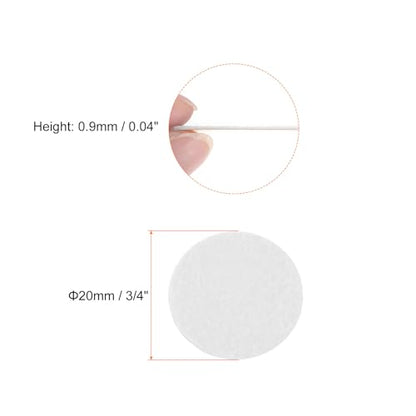 HARFINGTON 10pcs Round Adhesive Circles, 20mm 3/4" Pre Cut Non-Woven Mini Fabric Circles for DIY Sewing Handcraft Cut Projects, White - color: White, size: 20mm (10pcs)