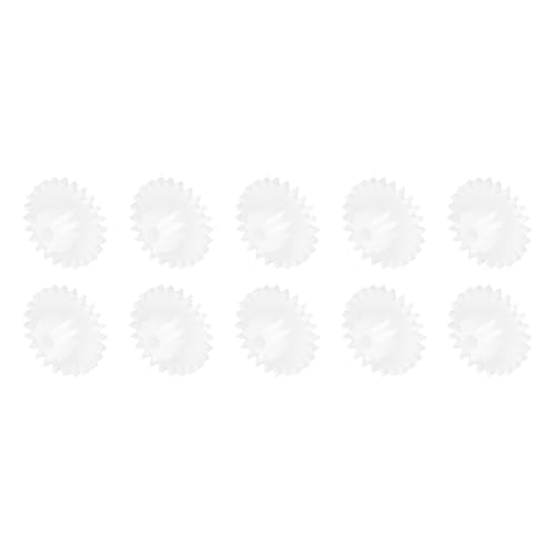 MECCANIXITY 10 Pcs Plastic Gears 24 Teeth Plastic Motor Gear Model 24102B Reduction Gear for RC Car Model DIY Robot (White, Module 0.5) - style: 24 Teeth