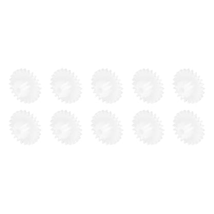 MECCANIXITY 10 Pcs Plastic Gears 24 Teeth Plastic Motor Gear Model 24102B Reduction Gear for RC Car Model DIY Robot (White, Module 0.5) - style: 24 Teeth