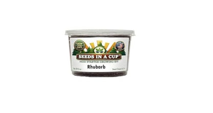 Rhubarb Grow Kit – Seeds in a Cup Indoor/Outdoor Starter Set with Real Potting Soil & Recyclable Planter with Lid | Step-by-Step Instructions | Non GMO | Made in USA – Easy Beginner Gardening Gift - style: Grow Kit