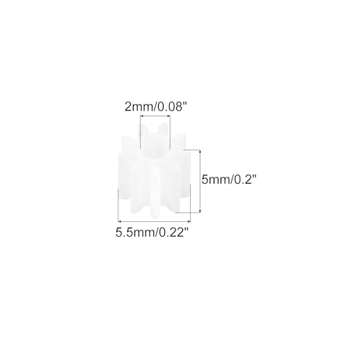 MECCANIXITY 50 Pcs Plastic Gears 9 Teeth Plastic Motor Gear Model 92A Reduction Gear for RC Car Model DIY Robot (White, Module 0.5) - style: 9 Teeth