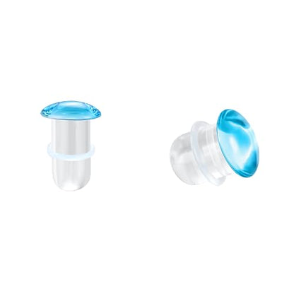 Glass Ear Stretching Kit Single Flare Plugs & Rubber Rings Unique 1mm Increments 3mm-25mm Gradual Sizing Smooth Glass Gauges for Daily Wear Earring Expander Stretcher Piercing Body Jewelry 2Pc - color: Blue, size: 10mm