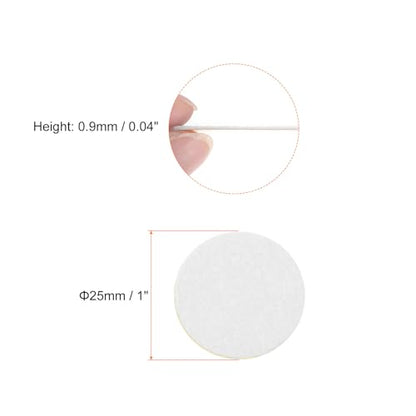 HARFINGTON 10pcs Round Adhesive Felt Circles, 25mm 1" Pre Cut Felt Craft Stickers Non-Woven Mini Felt Fabric Circles for DIY Sewing Handcraft Cut Projects Craft Finishing, White - color: White, size: 25mm (10pcs)